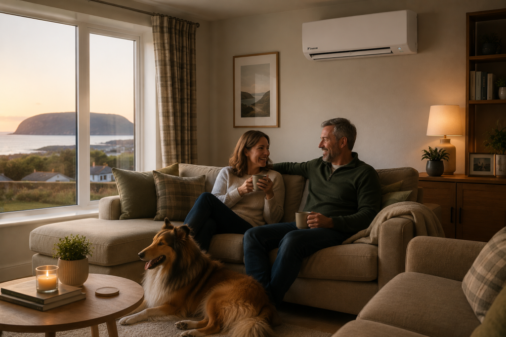 Living room with air conditioning