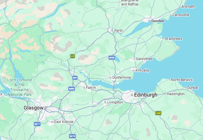 Map showing areas we serve - central scotland